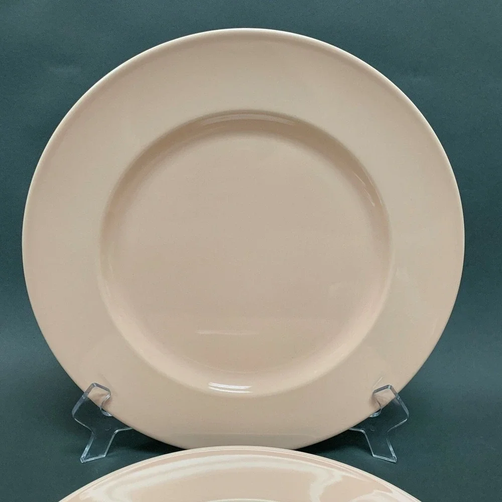 Wedgwood The Sea Glass Collection Chop Charger Dinner Plates Pink Peach Lof of 2